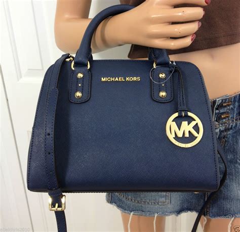 michael kors canada navy blue small purse|Michael Kors shoulder bag blue.